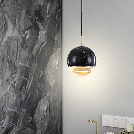 Modern Nordic Hanging Pendant Light - Led Marble Suspension In Multiple Sizes And Colors