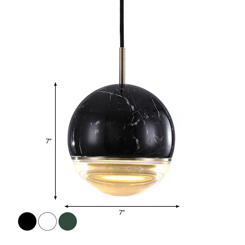 Modern Nordic Hanging Pendant Light - Led Marble Suspension In Multiple Sizes And Colors
