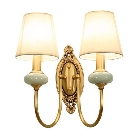 Gold Swoop Arm Wall Light With Traditional Metal Design - 1/2-Head Sconce Lamp