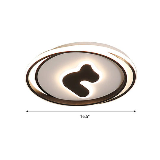 Stylish Black Flush Ceiling Light Acrylic Led Lamp For Child Bedroom And Hallway