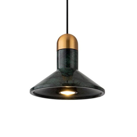 Led Marble Pendant Light Kit In Designer Black/White/Green For Living Room