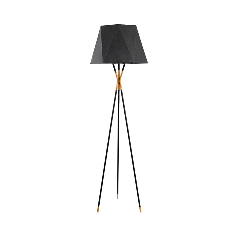 Modern Black Metal Floor Lamp With Unique Linear Capsule Arch Design For Living Room