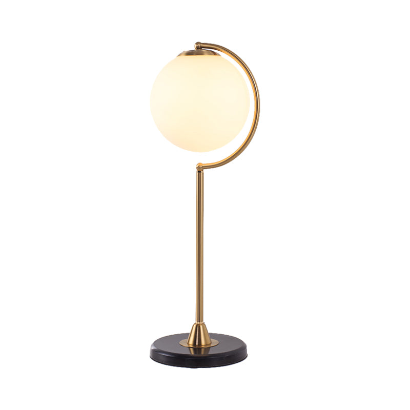 Sulafat - Gold S/C Shaped/Bend Bedside Table Light Metal 1/2-Head Designer Night Lamp In With Ball