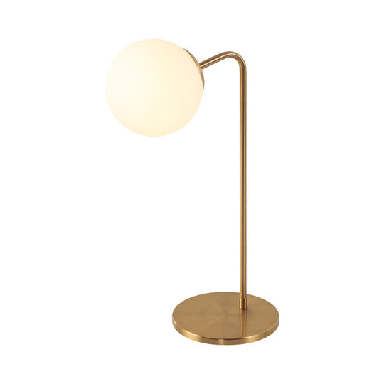 Sulafat - Gold S/C Shaped/Bend Bedside Table Light Metal 1/2-Head Designer Night Lamp In With Ball