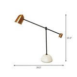 Designer White-Brass Balance Arm Study Desk Lamp