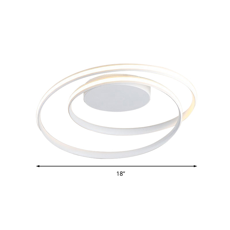 Modern Led Ceiling Lamp For Kids Bedroom & Hallway - Acrylic Strap Circle Mount