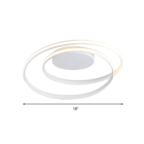 Modern Led Ceiling Lamp For Kids Bedroom & Hallway - Acrylic Strap Circle Mount