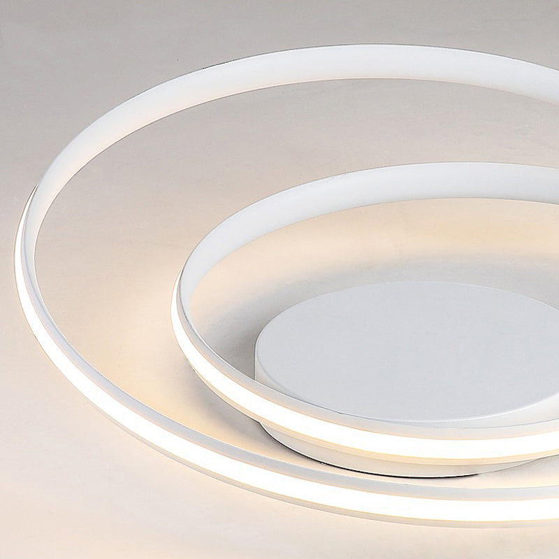 Modern Led Ceiling Lamp For Kids Bedroom & Hallway - Acrylic Strap Circle Mount