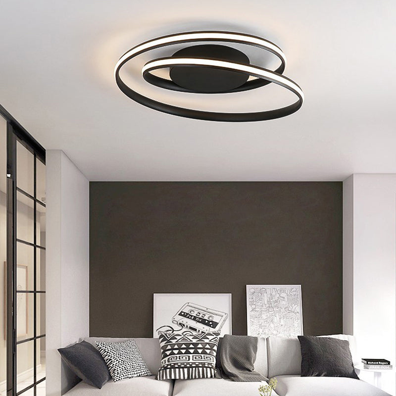 Modern Led Ceiling Lamp For Kid’s Bedroom & Hallway - Acrylic Strap Circle Mount