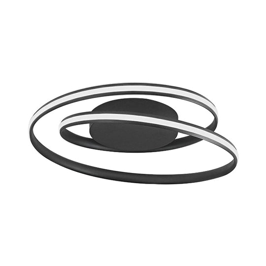 Modern Led Ceiling Lamp For Kids Bedroom & Hallway - Acrylic Strap Circle Mount