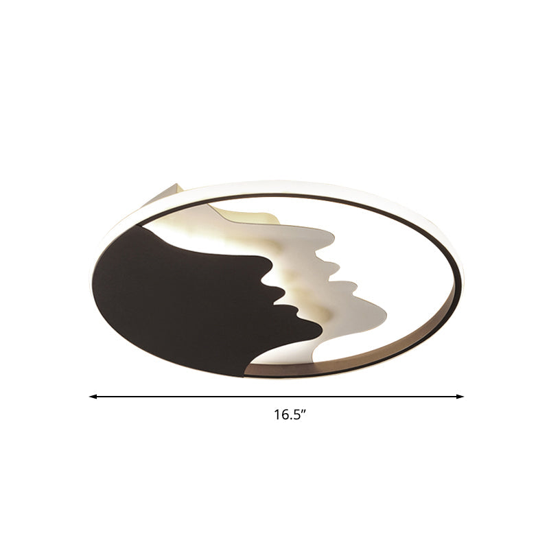 Black Acrylic Led Flush Mount Ceiling Light – Bedroom Mountain Peak Design