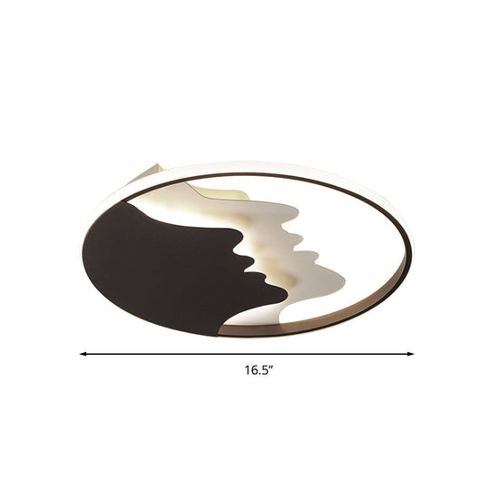 Black Acrylic Led Flush Mount Ceiling Light – Bedroom Mountain Peak Design