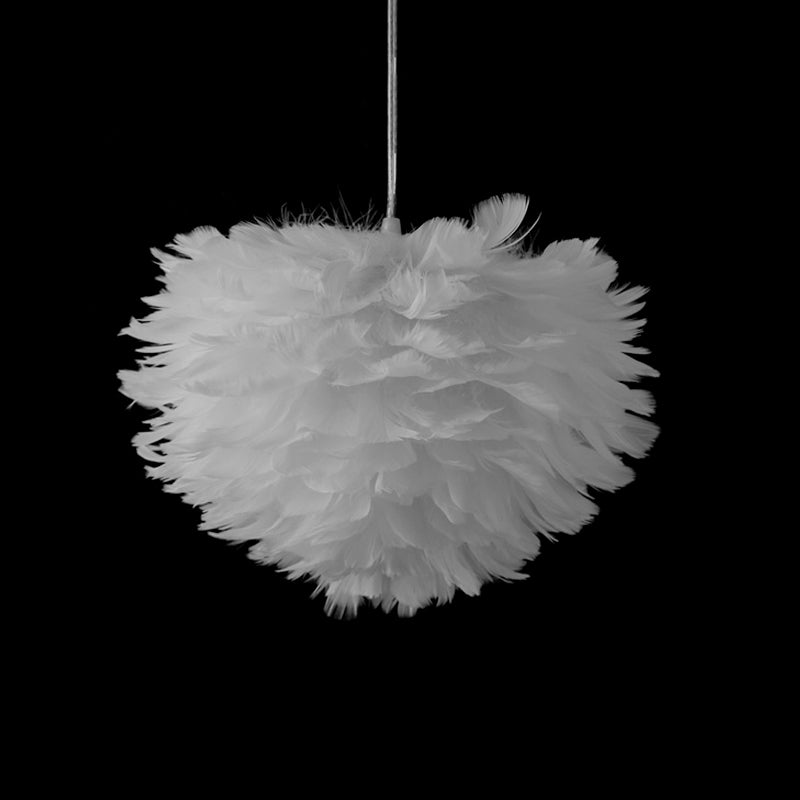 Nordic Pendant Light Kit - Single Bedroom Suspension Lighting In White With Tree Crown And Floral