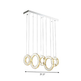 Modern Silver Crystal Pendant Light For Dining Room- 3/5 Lights