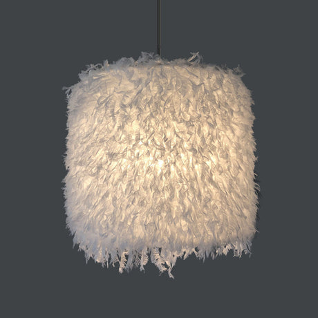 Pink & White Feather Pendant Lamp - Nordic Style