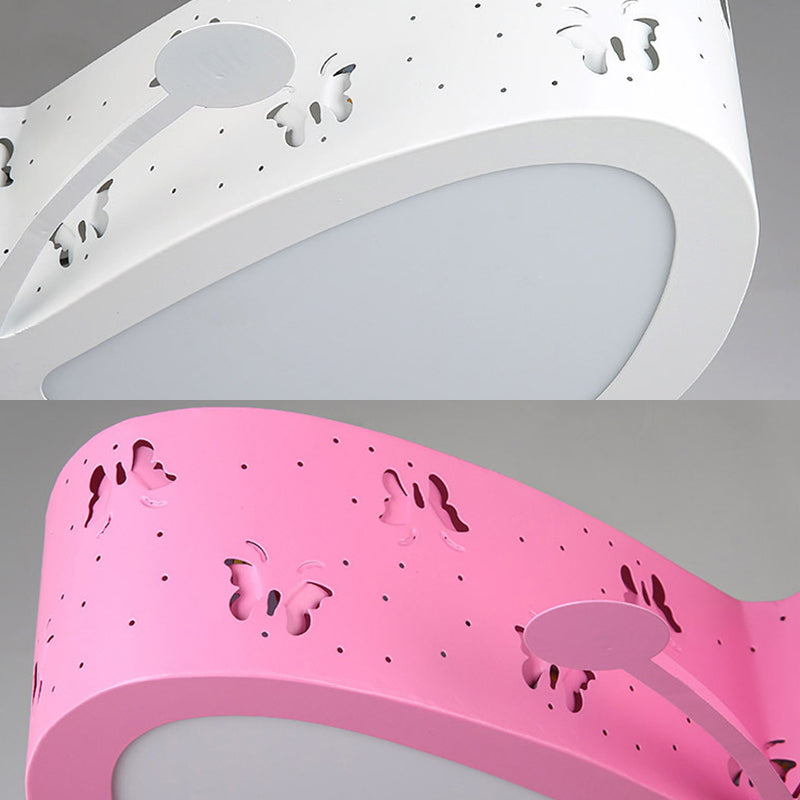 Kindergarten Butterfly Ceiling Light - Cartoon Led Flush Mount Fixture