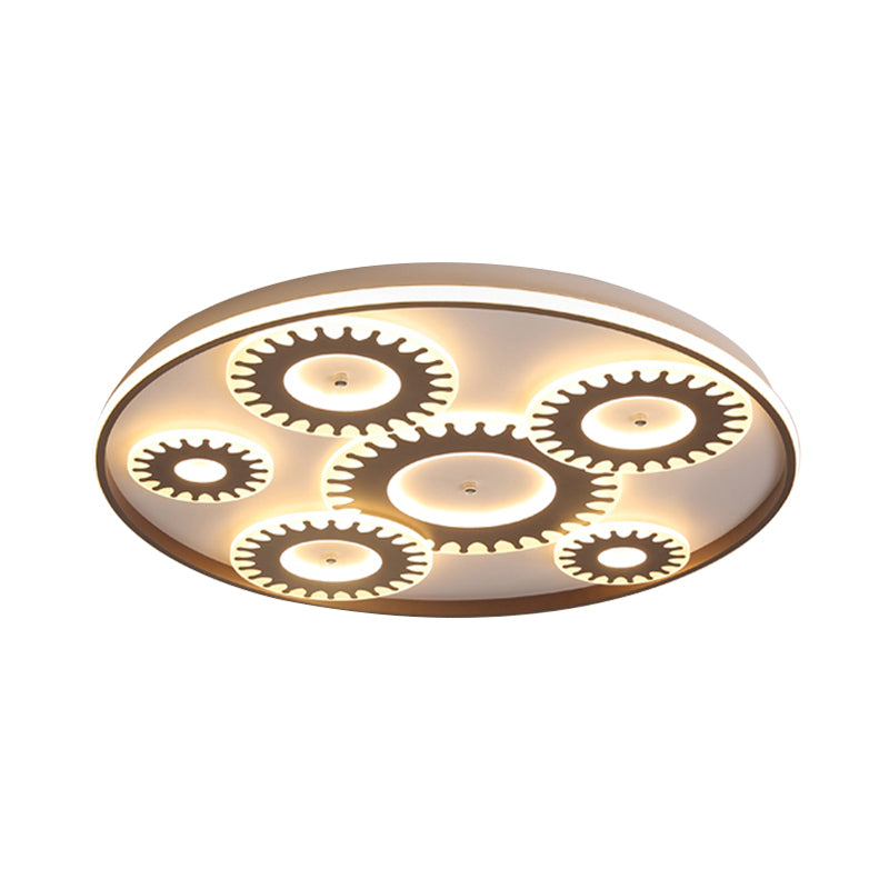 Led Flush Mount Ceiling Light In Contemporary White Acrylic Design For Kid’s Room Or Balcony