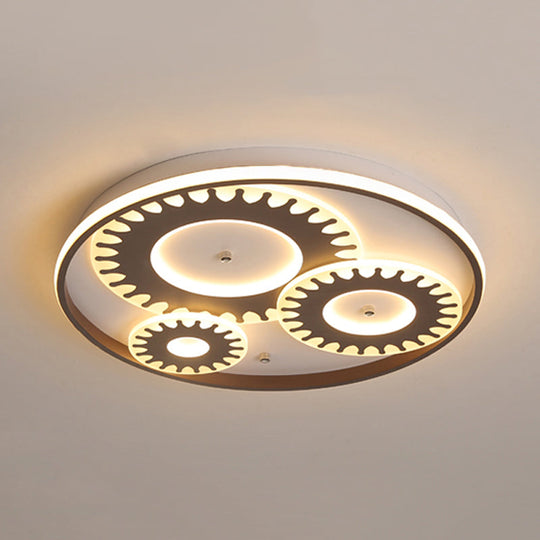Led Flush Mount Ceiling Light In Contemporary White Acrylic Design For Kid’s Room Or Balcony