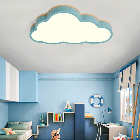 Macaron Loft Slim Panel Led Ceiling Lamp For Living Room With Acrylic Cloud Mount Blue / 19.5 White