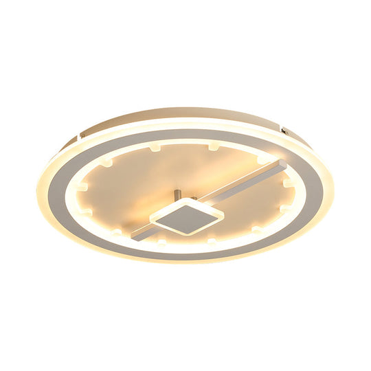 Sleek Slim Panel Led Flush Ceiling Light For Dining Room - Creative Circle Design With Acrylic