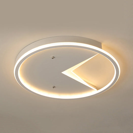 Sleek Slim Panel Led Flush Ceiling Light For Dining Room - Creative Circle Design With Acrylic
