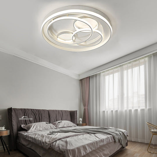 Contemporary White Flushmount Led Ceiling Light For Living Room / Warm