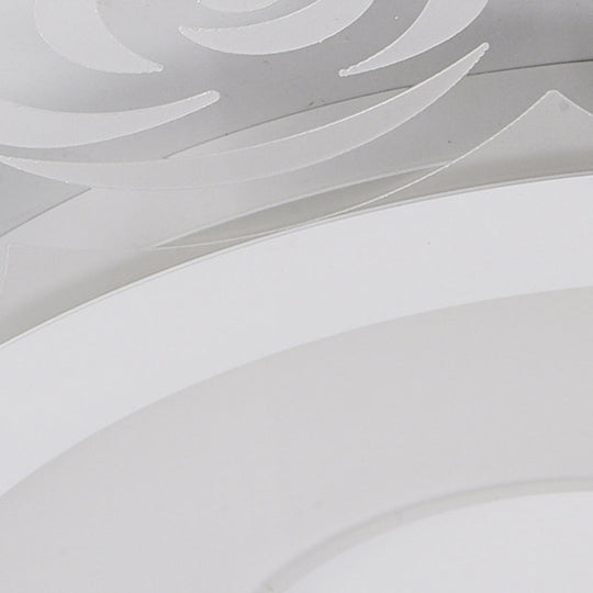 Romantic Led Ceiling Mount Light With Acrylic Rose Edge - Ideal For Girls Bedroom