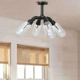 With A Pipe Design: Industrial Metal Black Sconce Light Featuring Capsule Shade Wall Lighting