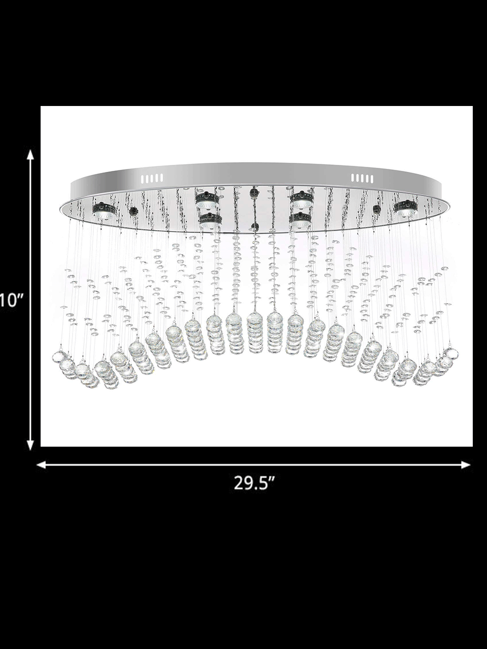 Modern Led Crystal Orb Ceiling Light In Chrome Finish For Bedrooms