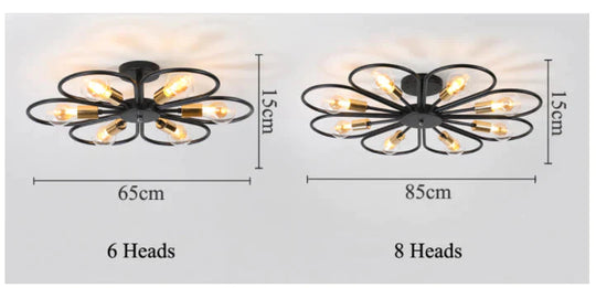 Vintage Industrial Rustic Flush Mount Ceiling Light Metal Lamp Fixture American-Style Village Style