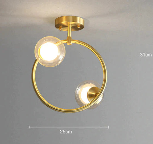Nordic Corridor Balcony Copper Ceiling Lamp