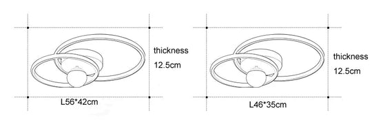 Nordic Style Bedroom Lamp Ring Ceiling