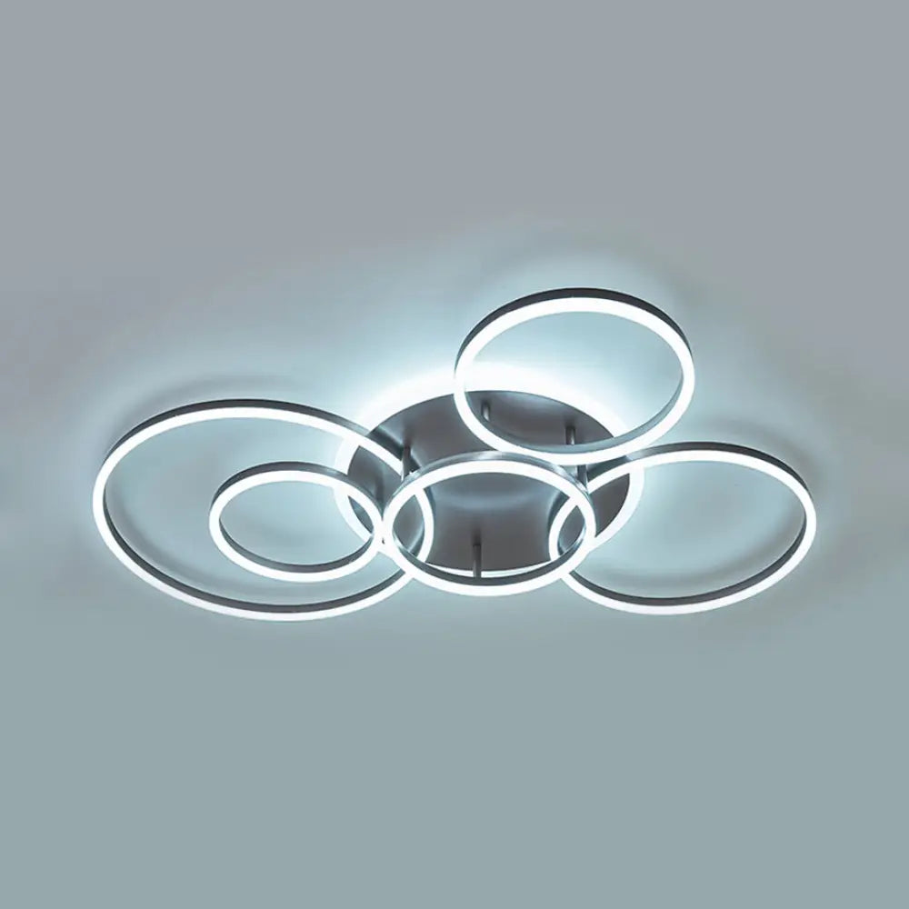 2/3/5 - Light Flush Ceiling Light With Brown Acrylic Shade - Warm/White For Living Room 6 / White