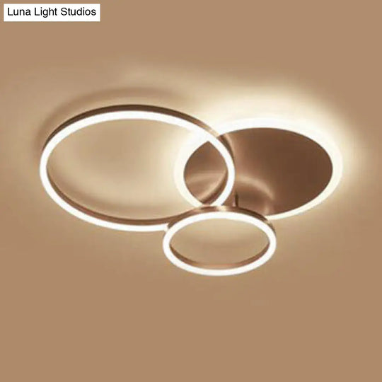 2/3/5-Light Flush Ceiling Light With Brown Acrylic Shade - Warm/White For Living Room 3 / White