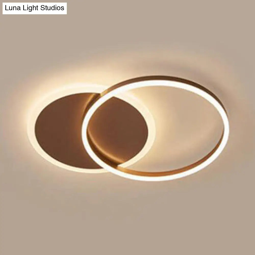 2/3/5-Light Flush Ceiling Light With Brown Acrylic Shade - Warm/White For Living Room 2 / Warm