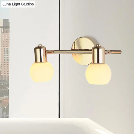 2/3 Bulbs Bubble Shade Wall Sconce Lighting For Modern Bedrooms In Brass