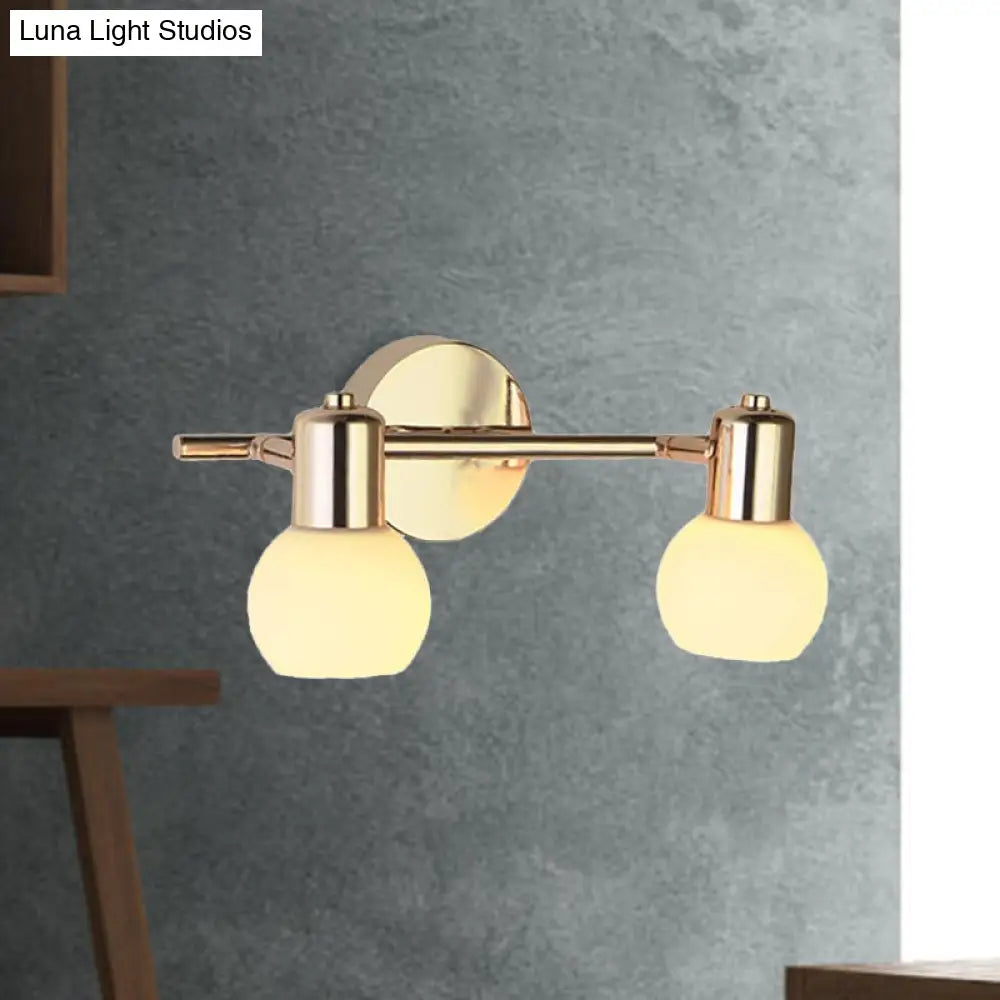 2/3 Bulbs Bubble Shade Wall Sconce Lighting For Modern Bedrooms In Brass