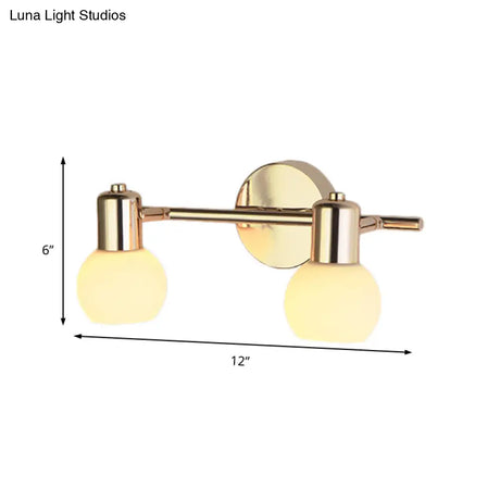 2/3 Bulbs Bubble Shade Wall Sconce Lighting For Modern Bedrooms In Brass
