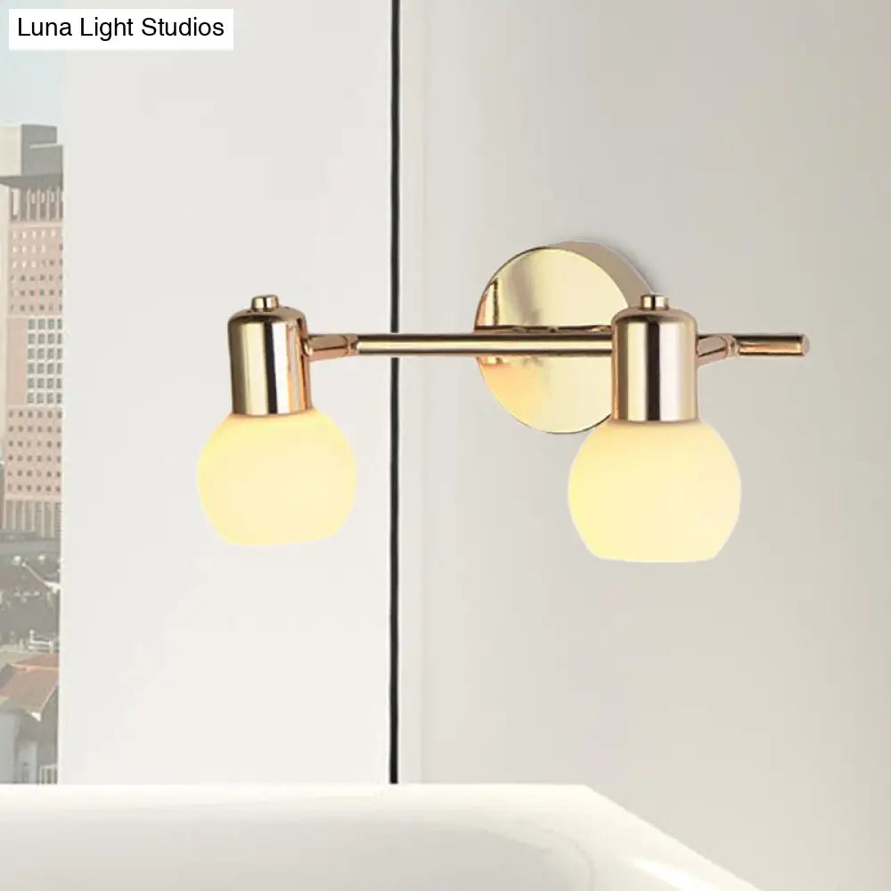 2/3 Bulbs Bubble Shade Wall Sconce Lighting For Modern Bedrooms In Brass