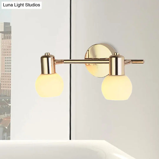 2/3 Bulbs Bubble Shade Wall Sconce Lighting For Modern Bedrooms In Brass