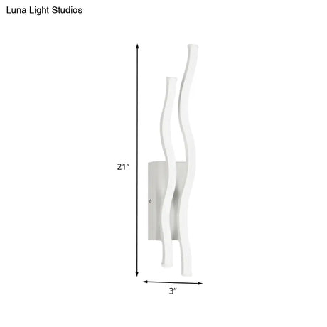 2-Waving Acrylic Linear Sconce Led Wall Lamp Fixture With Warm/White Light