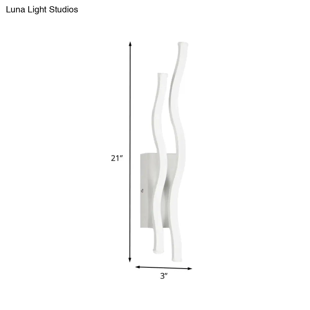 2-Waving Acrylic Linear Sconce Led Wall Lamp Fixture With Warm/White Light