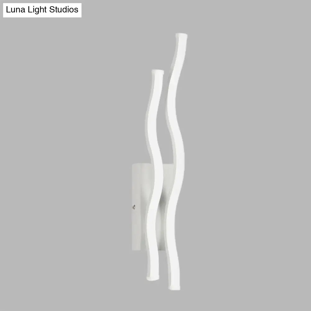 2-Waving Acrylic Linear Sconce Led Wall Lamp Fixture With Warm/White Light