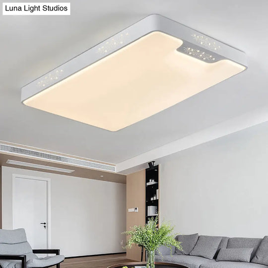 20/41 Wide White Square/Rectangle Led Flush Mount Modern Ceiling Lamp Metal / 41