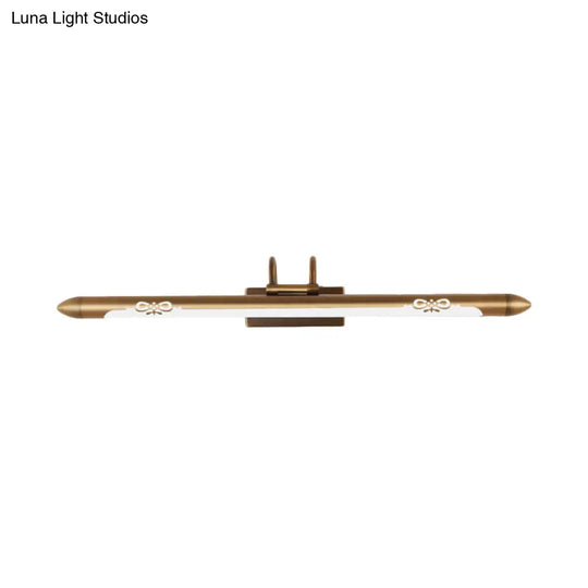 20.5/25.5/28 Led Bronze/Brass Vanity Light Fixture - Classic Metal Linear Sconce Lamp In White/Warm
