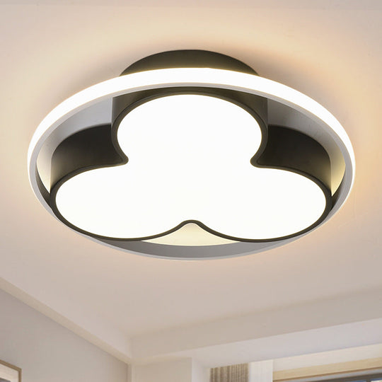 Flower Ceiling Mount Led Light For Child Bedroom - Nordic Style Acrylic Lamp Black / 19.5