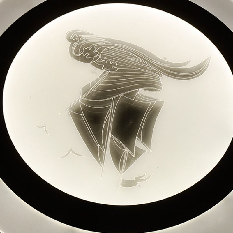 Rudder Kid’s White Ceiling Mount Light: Nautical Style Led Lamp