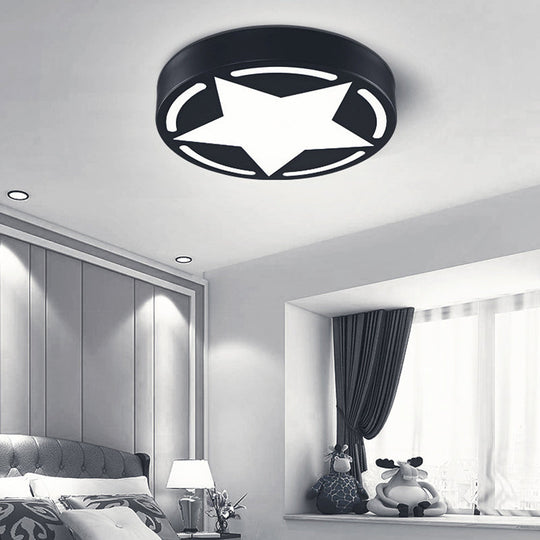Modern Acrylic Star Ceiling Light For Childrens Bedroom - Flush Mount Fixture