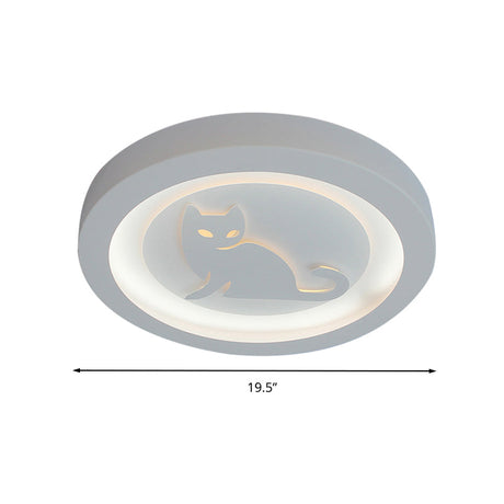 Nordic White Led Circular Flush Ceiling Light For Living Room