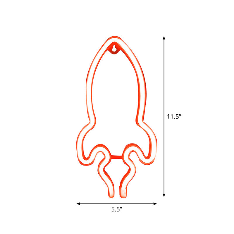 Rocket Inspired Night Stand Lamp - Led Wall Light For Childrens Bedroom Usb Powered White